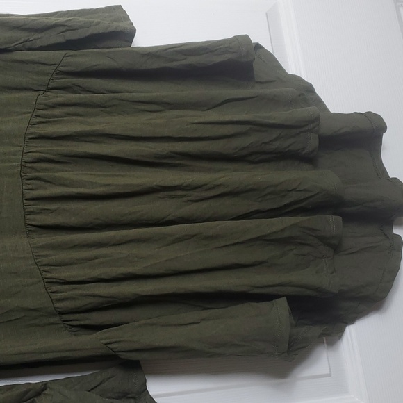 HEIMISH USA Tshirt Army Green Tunic with Babydoll  Front Size Small - Picture 3 of 9